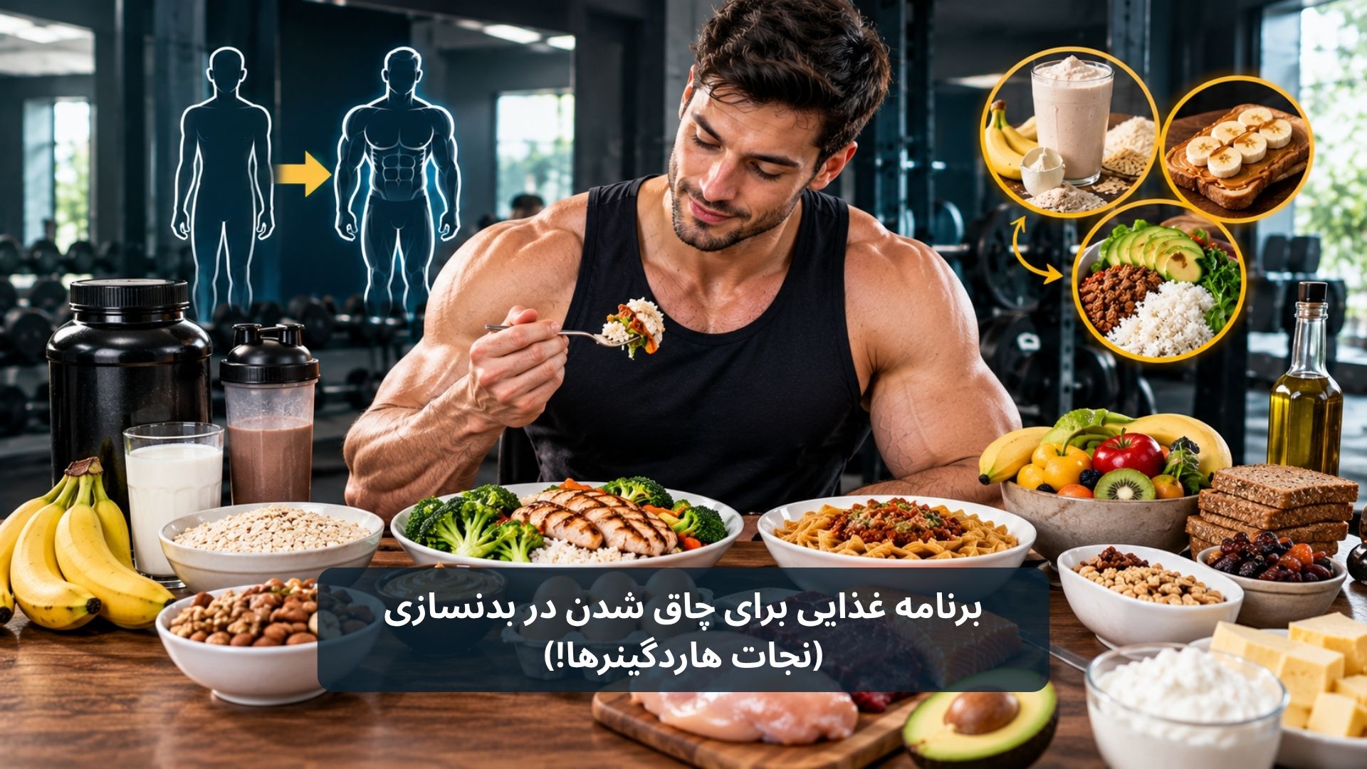 برنامه غذایی برای چاق شدن در بدنسازی (نجات هاردگینرها!)